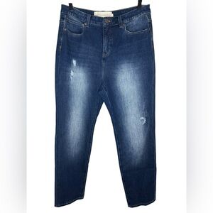 Soft Surroundings The Ultimate Girlfriend Straight Leg Distressed Jeans Size 10